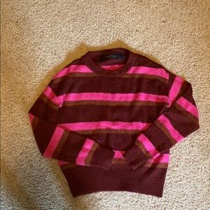 Stripped Scooped Neck Sweater